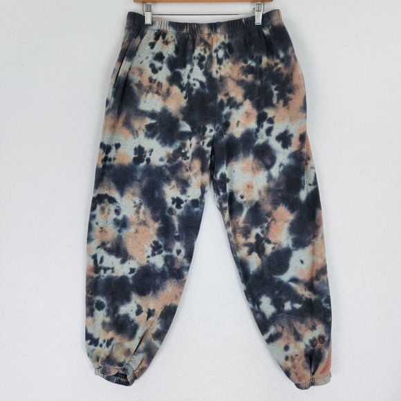 wild fable Pants - Wild Fable Sweatpants Womens Large Blue Peach Tie Dye Joggers Loungewear Casual